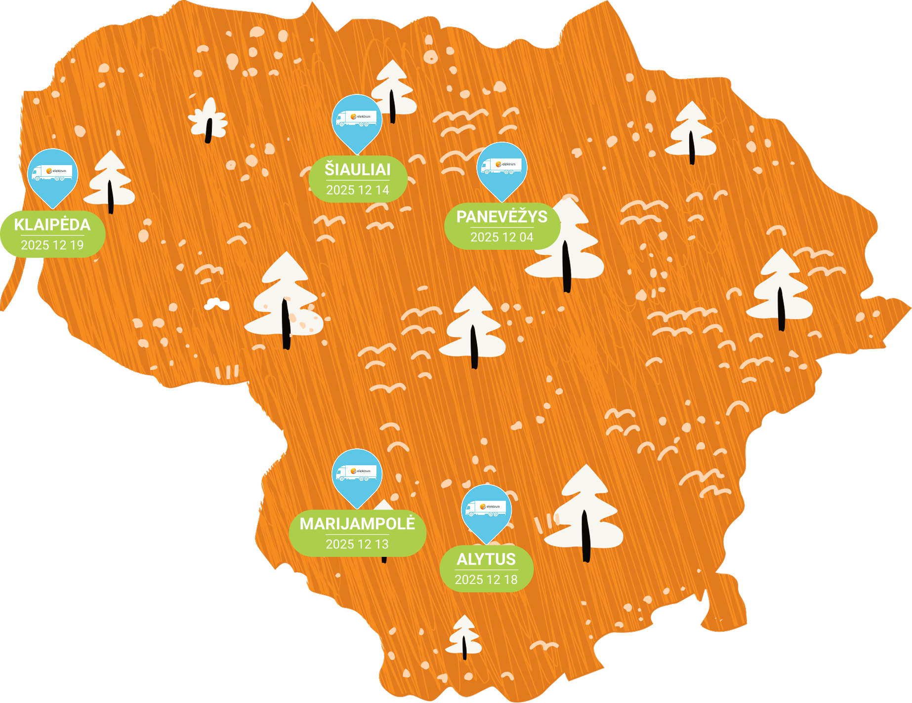 Kalėdinė kelionė žemėlapis